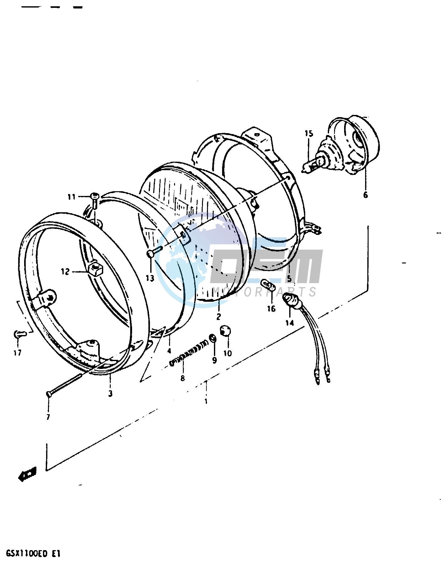 HEADLAMP (GSX1100Z EZ D ED XD EXD)