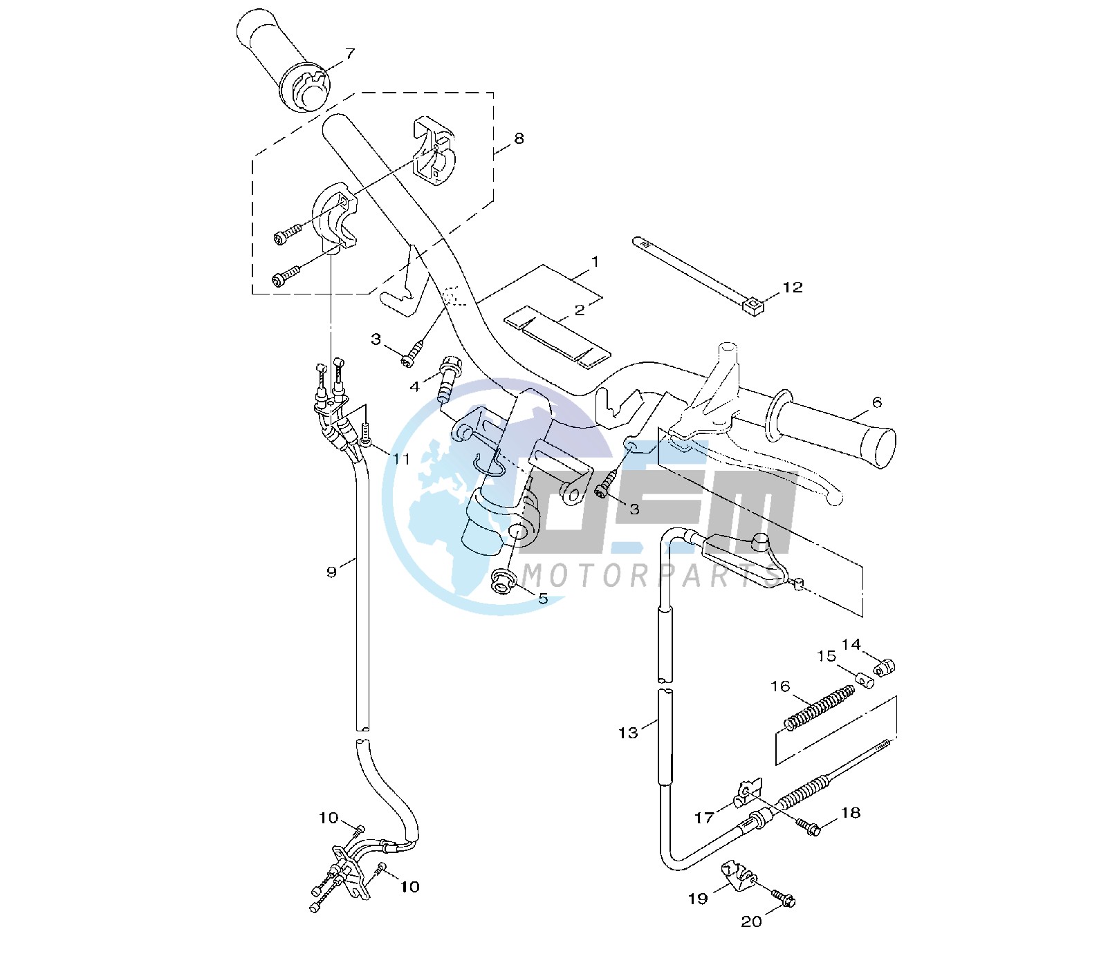 STEERING HANDLE AND CABLE