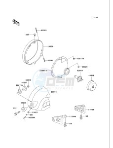 VN 750 A [VULCAN 750] (A15-A19) [VULCAN 750] drawing HEADLIGHT-- S- -