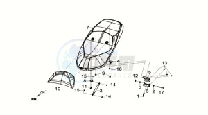 GTS 300i ABS drawing BUDDYSEAT / REAR LUGGAGE FRAME /