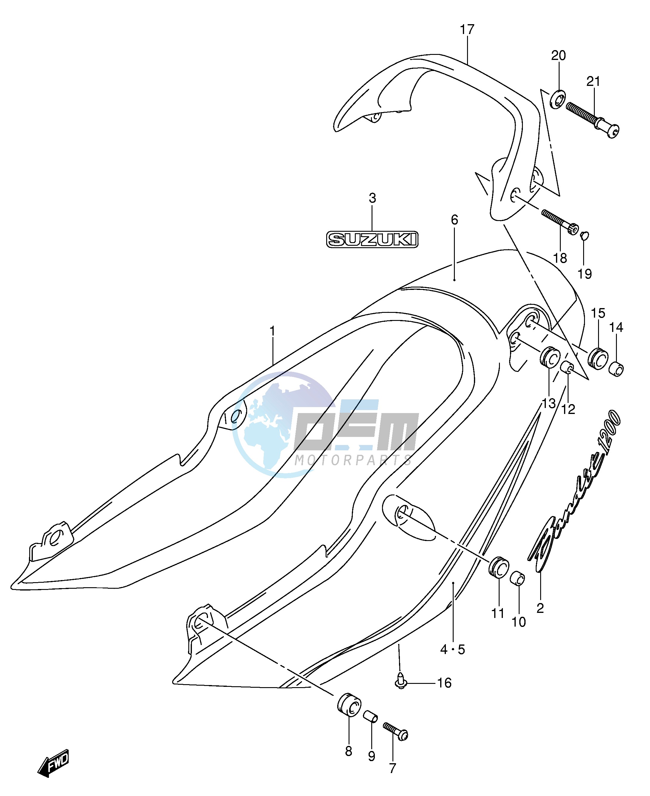 SEAT TAIL COVER (GSF1200ZK4)