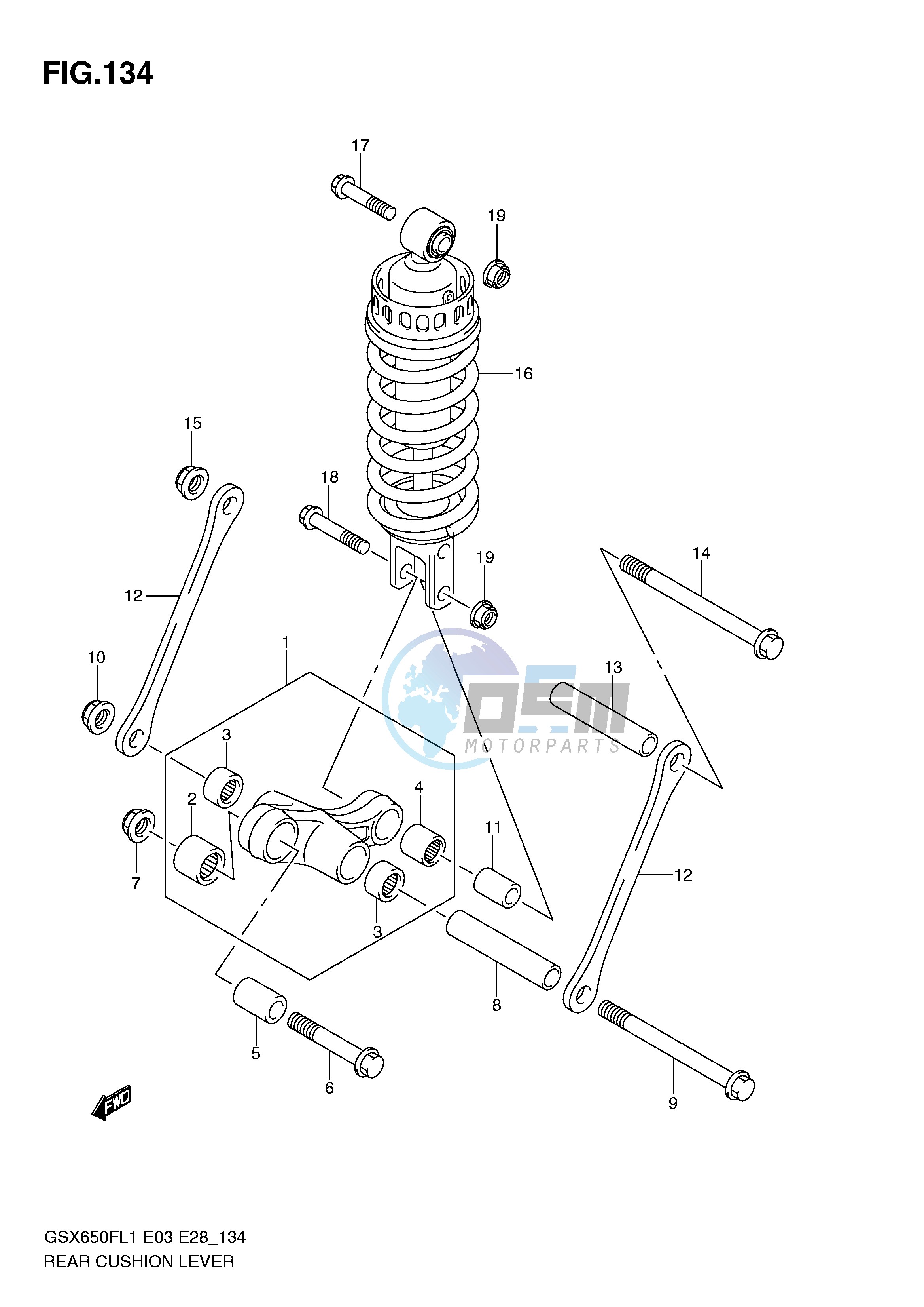 REAR CUSHION LEVER (GSX650FAL1 E33)