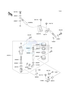 ZX 600 J [ZZR600] (J4) J4 drawing REAR MASTER CYLINDER