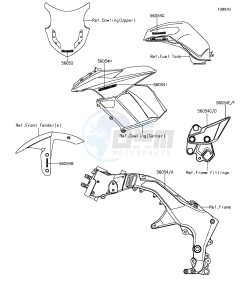 Z1000SX ZX1000LGF FR GB XX (EU ME A(FRICA) drawing Decals(Gray)(Blue)