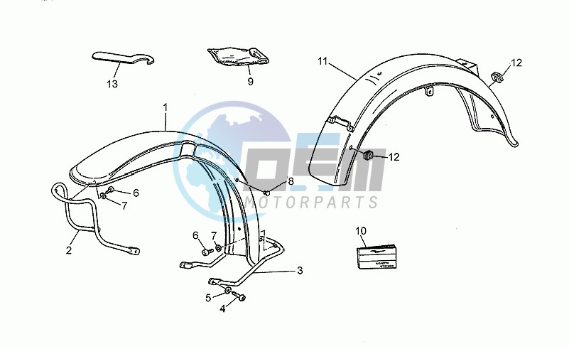 Front/rear mudguards