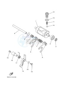 YFM450FWA YFM450DF GRIZZLY 450 IRS (1CUR) drawing SHIFT CAM & FORK