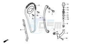 XR200R drawing CAM CHAIN/TENSIONER