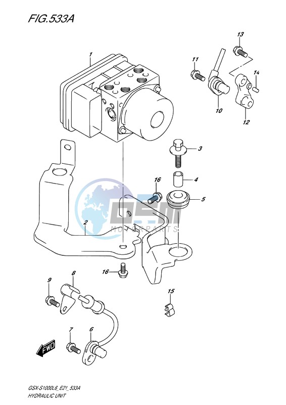 HYDRAULIC UNIT (ABS MODELS ONLY)