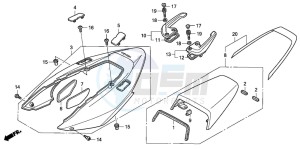 VFR800 drawing REAR COWL