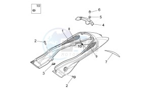 Griso V IE 850 drawing Rear body - Rear fairing