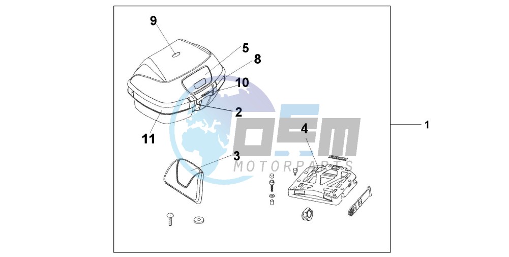 TOP BOX 45L PEARL MON BLUE