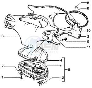 Liberty 50 4t drawing Speedometers Kms. - handlebar cover