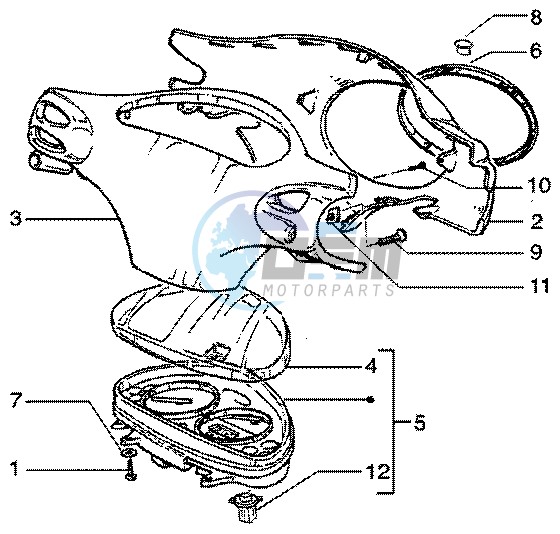 Speedometers Kms. - handlebar cover