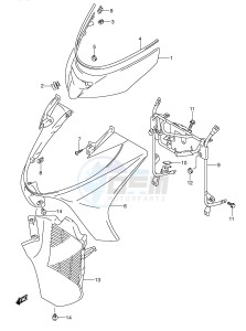 AN250 (E2) Burgman drawing FRONT LEG SHIELD (MODEL K3 K4)