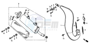 CR125R drawing EXPANSION CHAMBER (EXCEPT CR125R-CM)