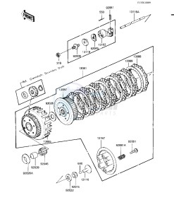 KZ 550 H [GPZ] (H1-H2) [GPZ] drawing CLUTCH