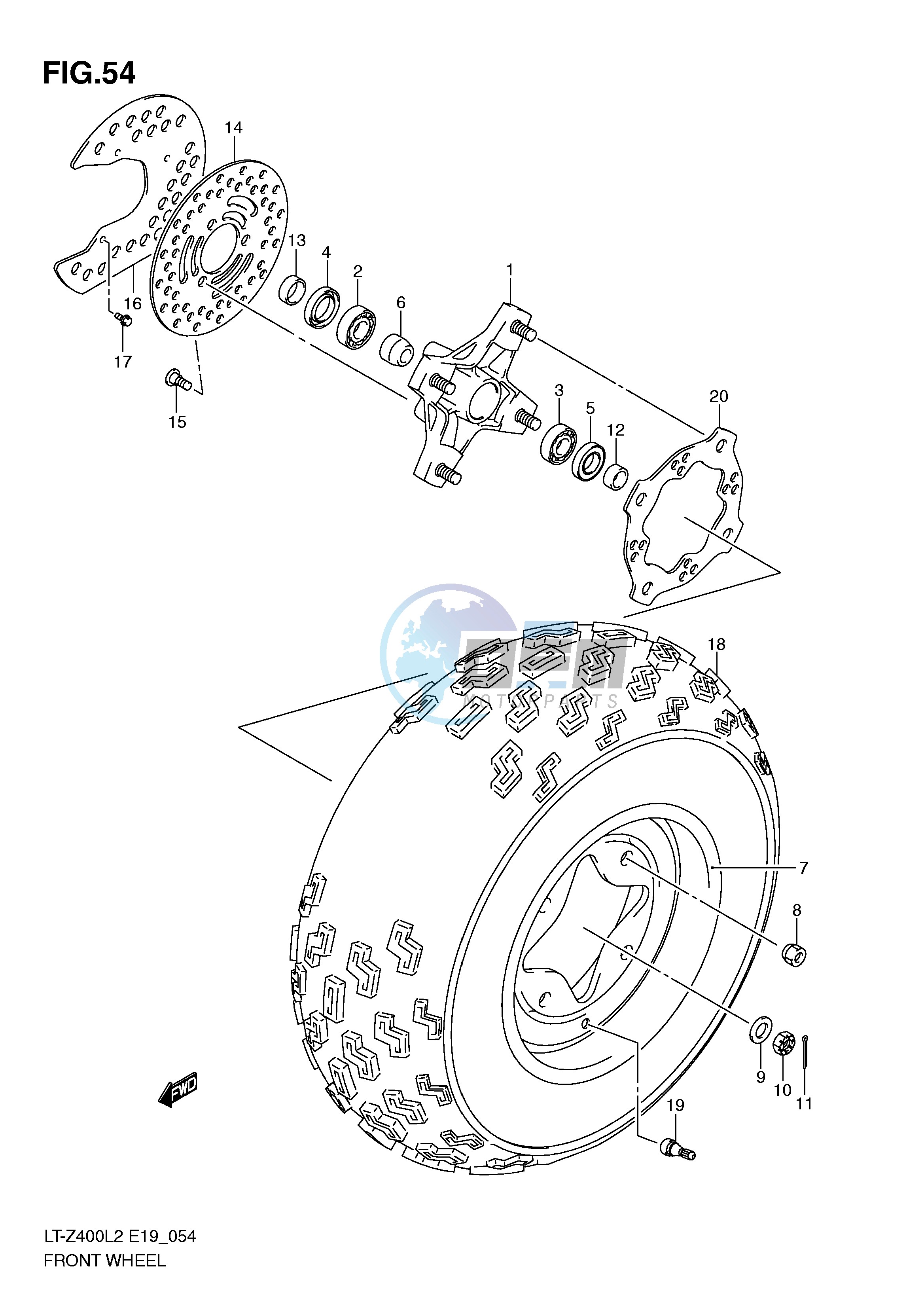 FRONT WHEEL (LT-Z400ZL2 E19)