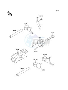 KX65 KX65A8F EU drawing Gear Change Drum/Shift Fork(s)