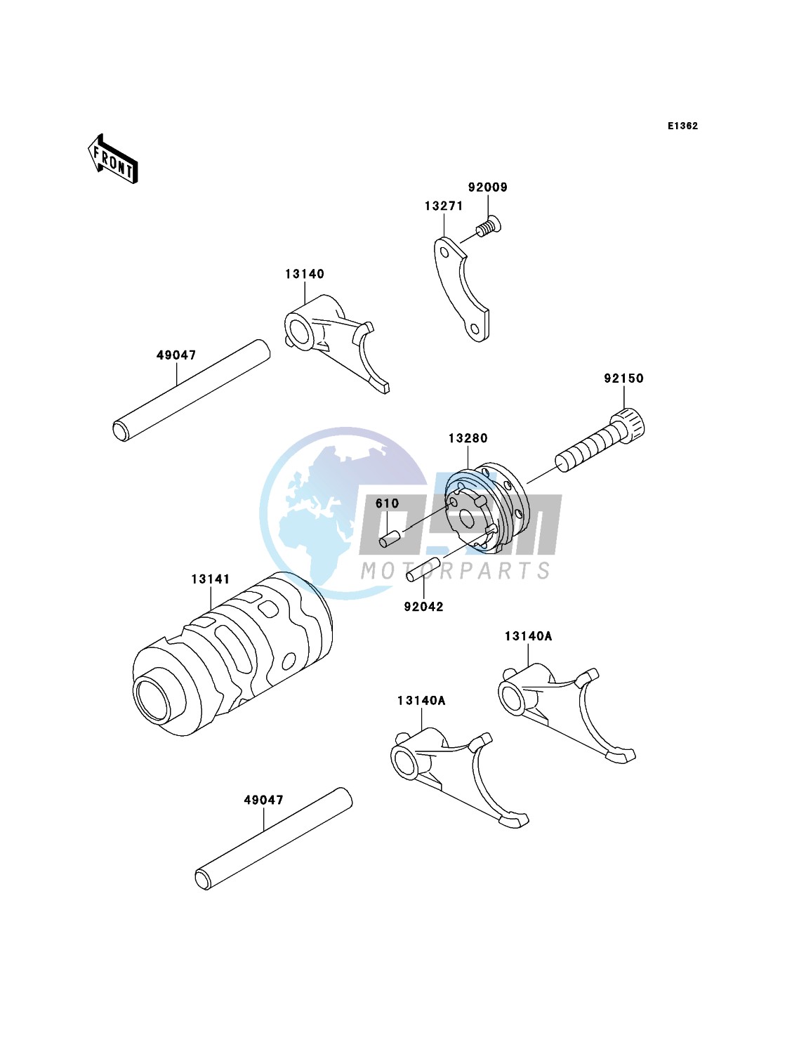 Gear Change Drum/Shift Fork(s)