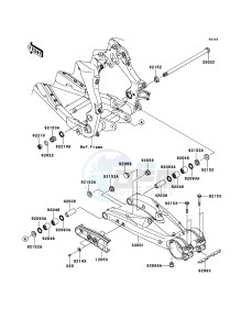 KFX450R KSF450BDF EU drawing Swingarm