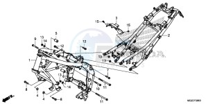 CB500FE CB500F UK - (E) drawing FRAME BODY