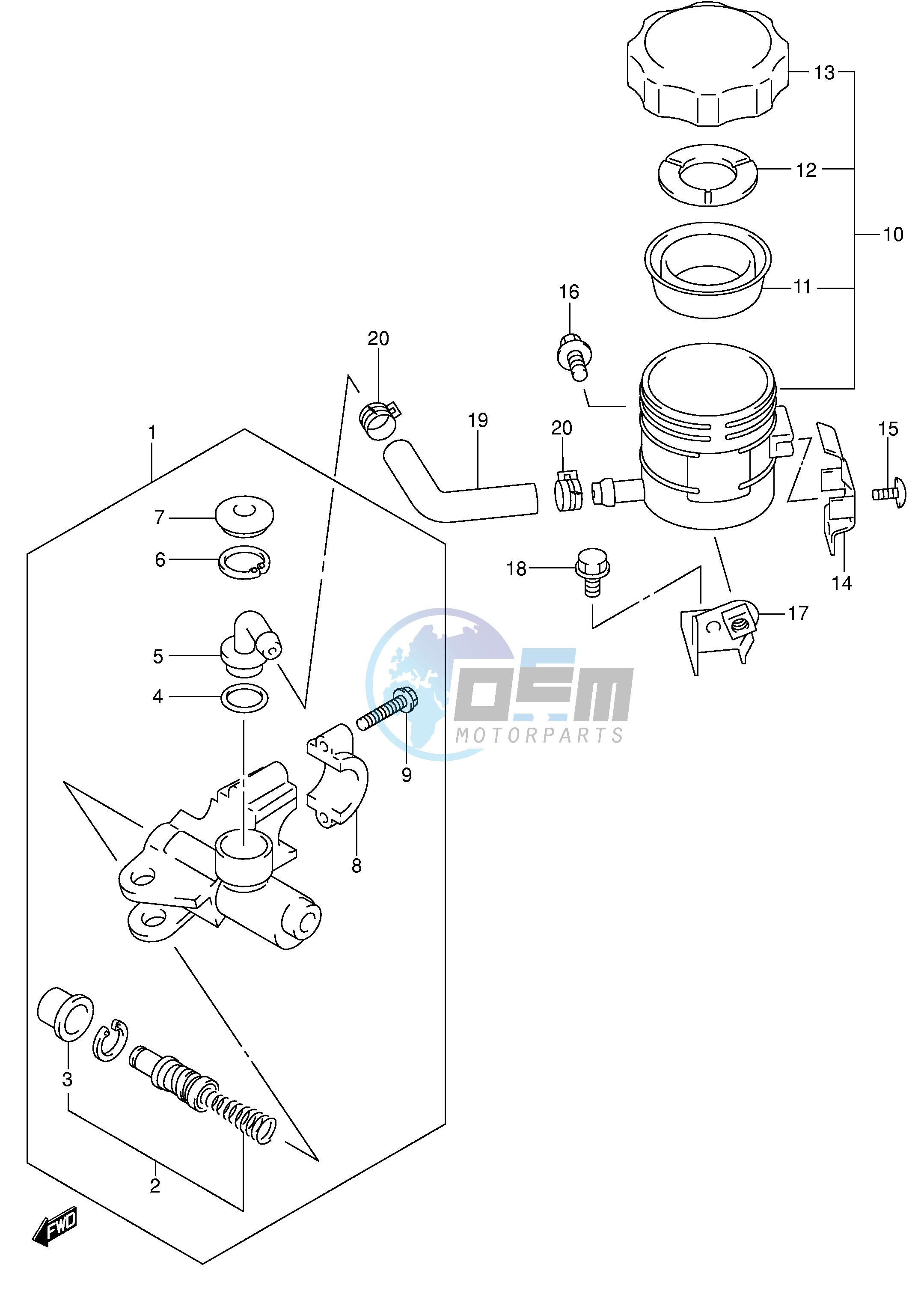 FRONT MASTER CYLINDER (SV650SX SUX SY SUY SK1 SK2 SUK2)