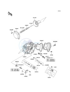 KSV 700 B [KFX 700] (B6F-B9F) B8F drawing CARBURETOR PARTS