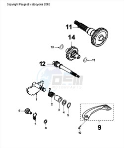 FIGHT 4 50 2T drawing GEARBOX AND KICKSTART