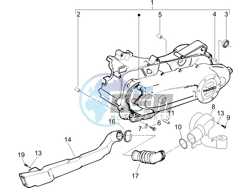 Crankcase cover and cooling