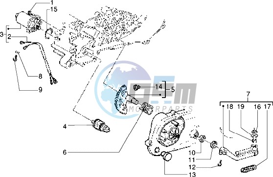 Starting motor-starter lever