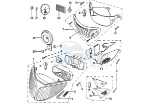 SPEEDFIGHT ARIA - 50 cc drawing HEADLIGHT-TAILLIGHT