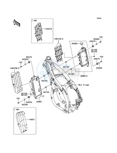 KLX450R KLX450ABF EU drawing Radiator