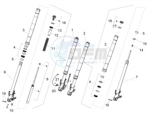 SHIVER 900 E4 ABS (EMEA, LATAM) drawing Front fork Kayaba