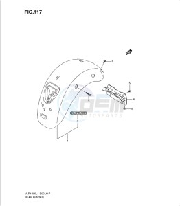 VLR1800 drawing REAR FENDER (VLR1800UFL1 E19)