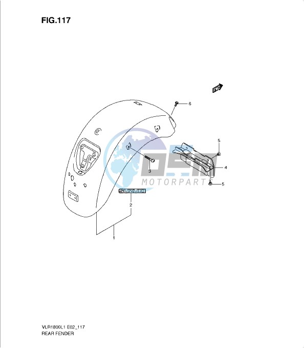 REAR FENDER (VLR1800UFL1 E19)