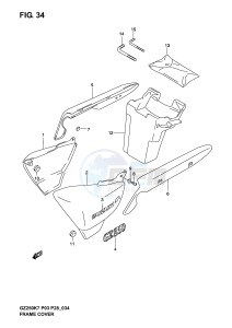 GZ250 (P3) drawing FRAME COVER (MODEL K3 K4 K5 K6)