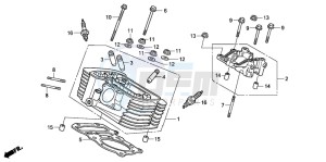 VT750C drawing REAR CYLINDER HEAD