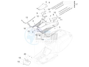 SPRINT 150 4T 3V IGET ABS-NOABS E2-E3-E4 (APAC) drawing Central cover - Footrests