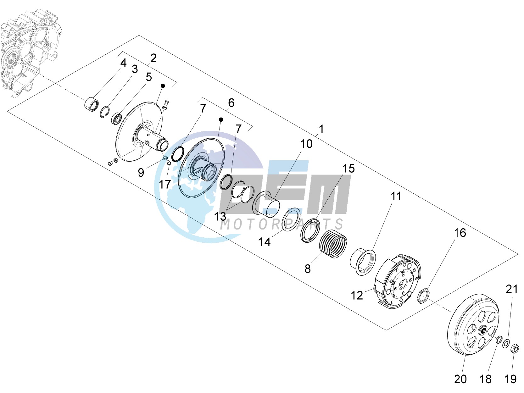 Driven pulley