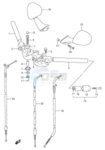 GSX750F (E4) drawing HANDLEBAR