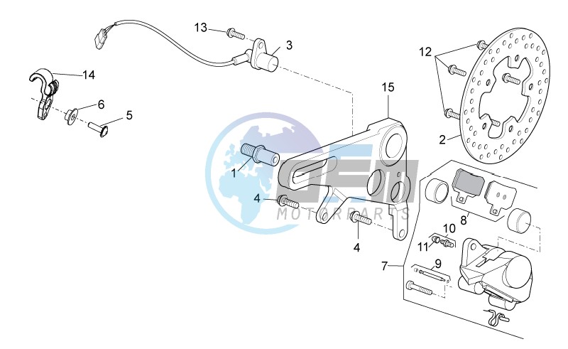 Rear brake caliper