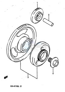 GSX-R1100 (K-L) drawing STARTER CLUTCH