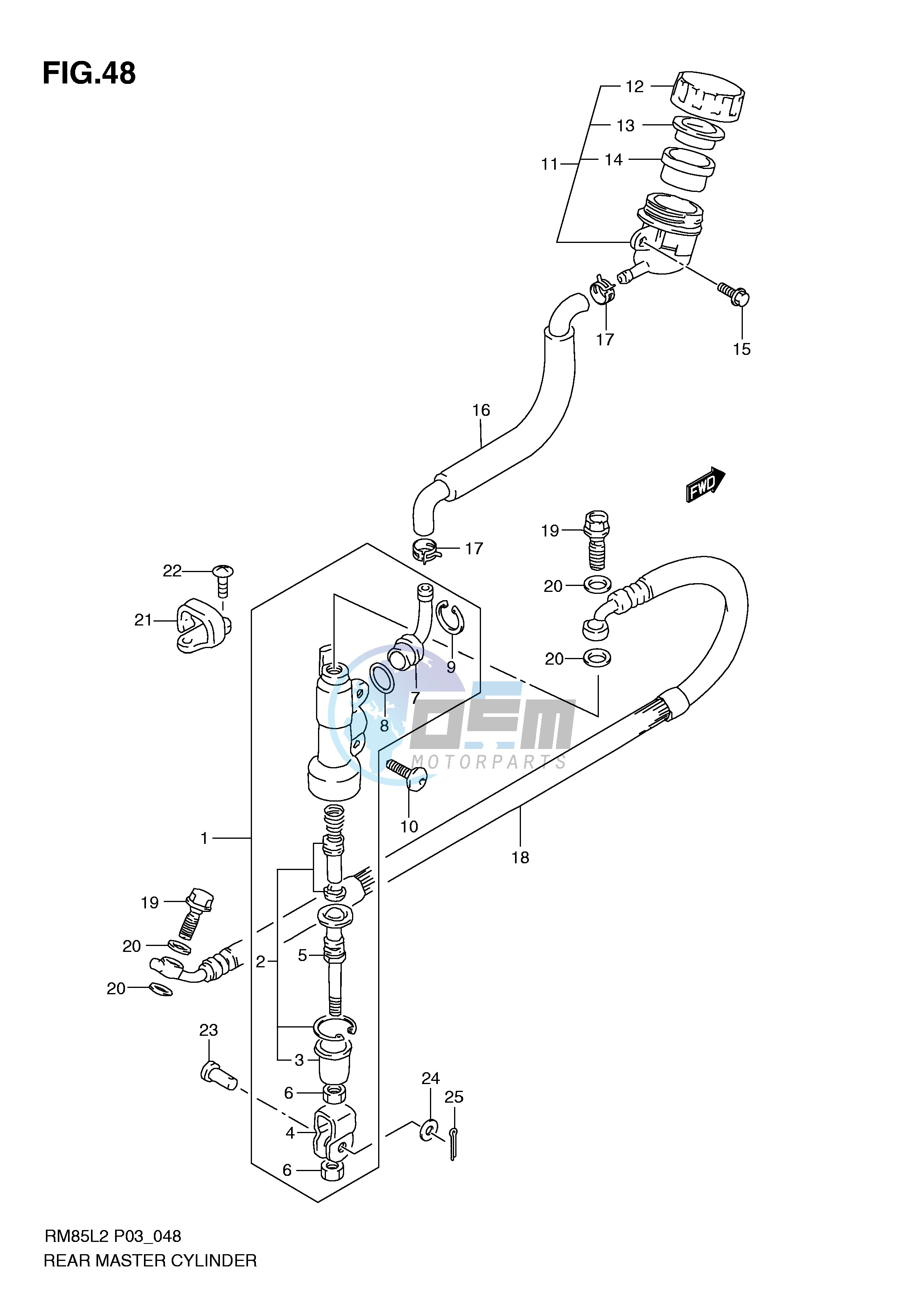 REAR MASTER CYLINDER (RM85LL2 P03)