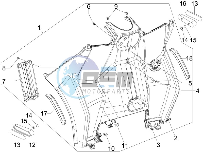 Front glove-box - Knee-guard panel