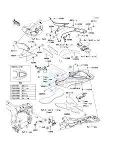 ZX 600 P [NINJA ZX-6R] (7F-8FA) P8F drawing SIDE COVERS