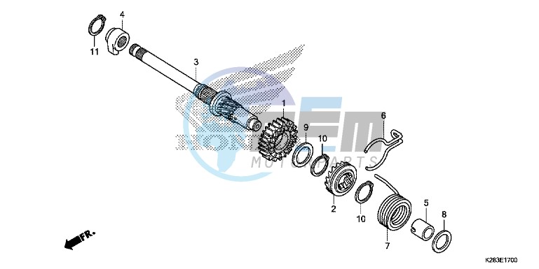 KICK STARTER SPINDLE