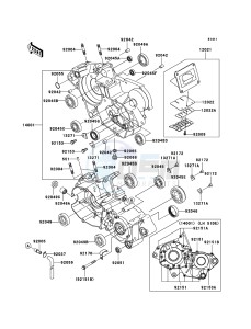 KX125 KX125M6F EU drawing Crankcase