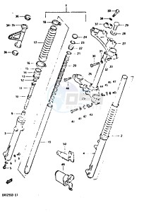 DR125S (Z-D) drawing FRONT FORK