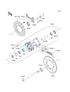 KLX 140 B (KLX140L MONSTER ENERGY) (B8F-B9FA) B8F drawing REAR HUB