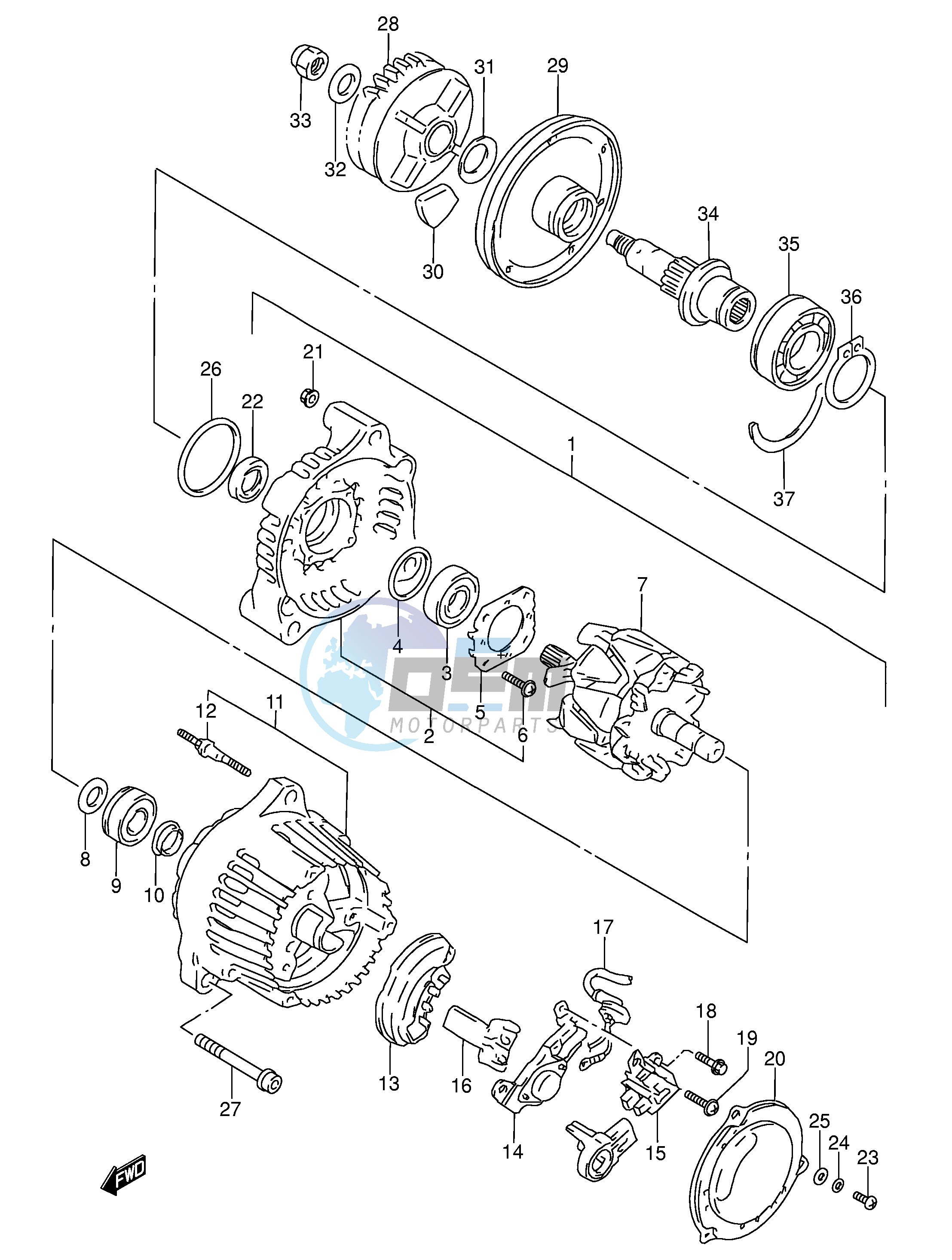 ALTERNATOR (MODEL P R)